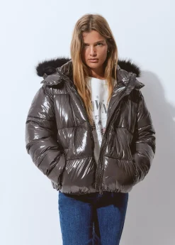 Abrigos Y Chaquetas*Brownie Abrigo acolchado vinilado Topo