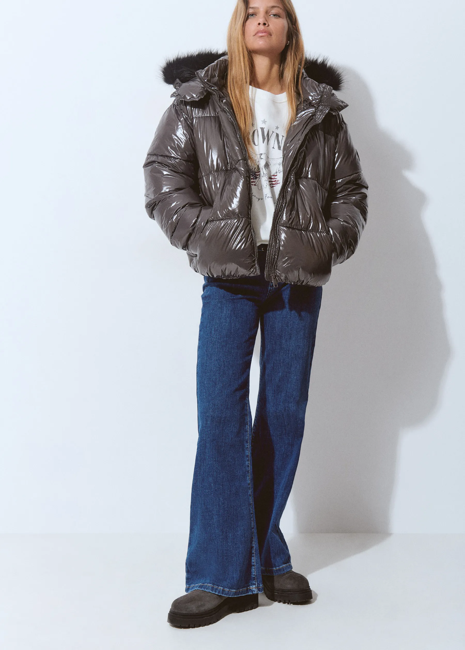 Abrigos Y Chaquetas*Brownie Abrigo acolchado vinilado Topo