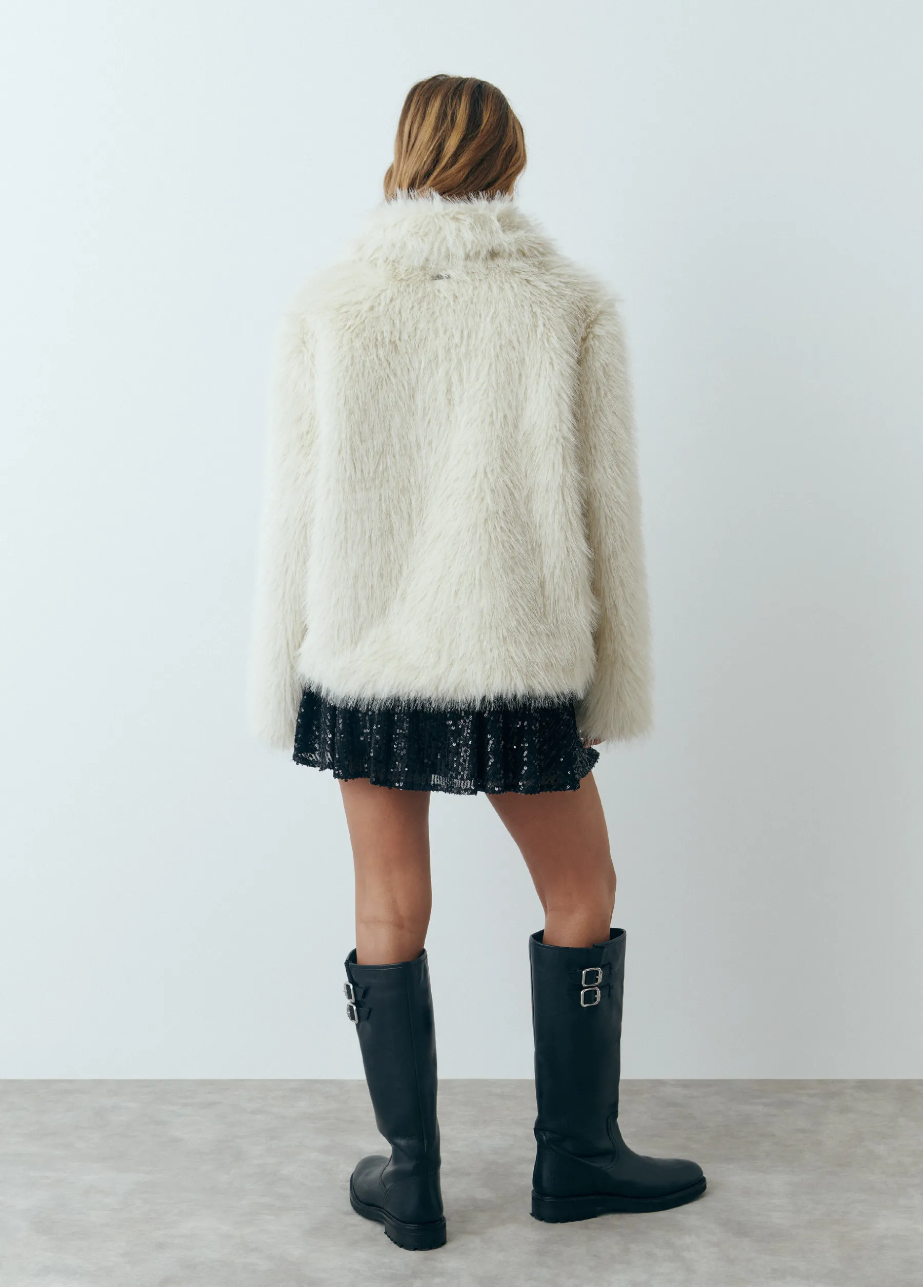 Abrigos Y Chaquetas*Brownie Abrigo corto cuello efecto pelo Crudo