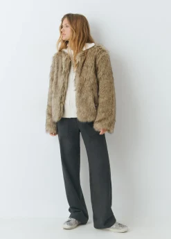 Abrigos Y Chaquetas*Brownie Abrigo corto efecto pelo Marron