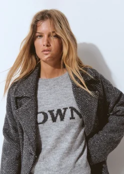 Abrigos Y Chaquetas*Brownie Abrigo cruzado espiga con lana Gris