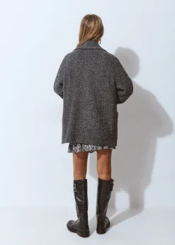 Abrigos Y Chaquetas*Brownie Abrigo cruzado espiga con lana Gris