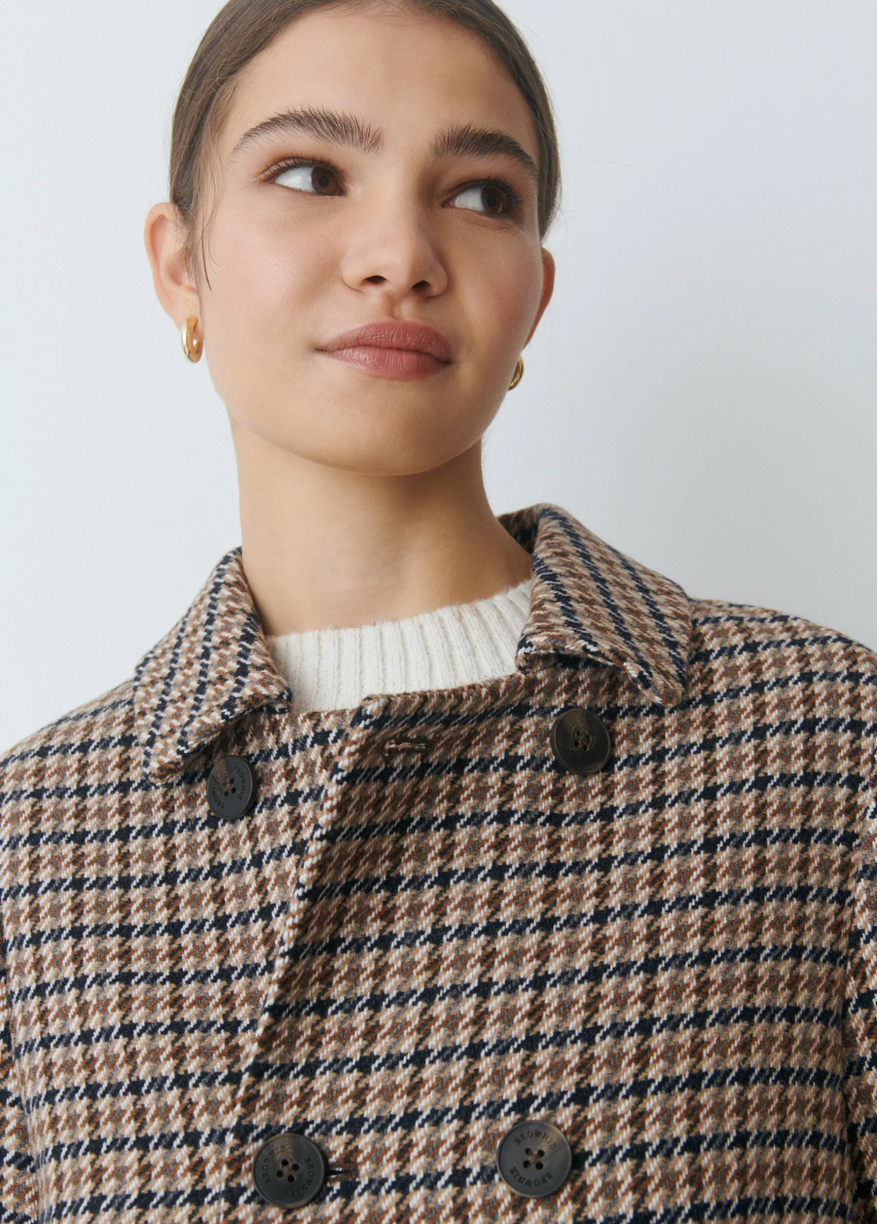 Abrigos Y Chaquetas*Brownie Abrigo entallado cuadros Marron