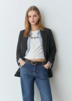 Abrigos Y Chaquetas*Brownie Americana tejido espiga Marron