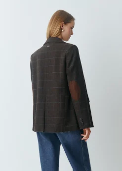 Abrigos Y Chaquetas*Brownie Americana tejido espiga Marron