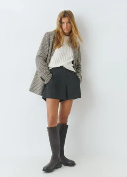 Abrigos Y Chaquetas*Brownie Americana tejido pata de gallo Camel