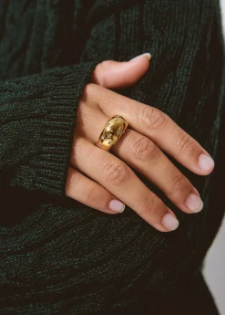 Bisutería*Brownie Anillo grueso incrustaciones Dorado