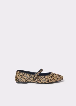 Zapatos*Brownie Bailarina piel animal print Negro