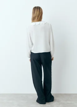 Camisas Y Blusas*Brownie Blusa escote volantes Crudo