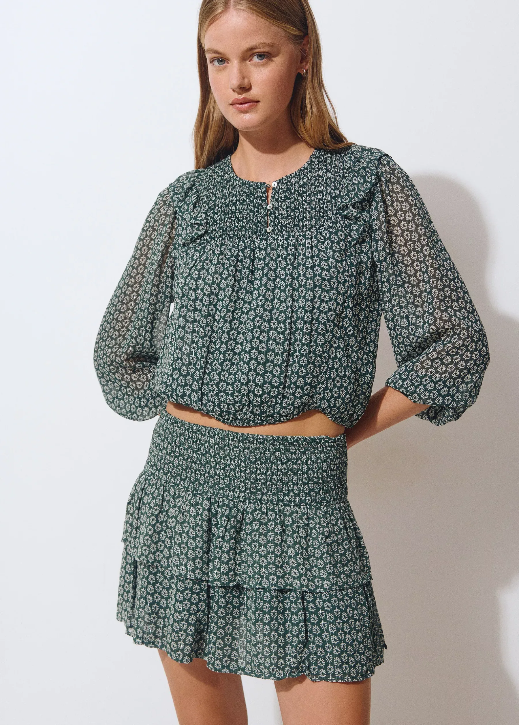 Camisas Y Blusas|Total Look*Brownie Blusa estampado bicolor Verde