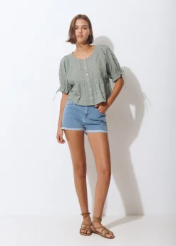 Camisas Y Blusas*Brownie Blusa manga corta Kaki