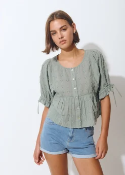 Camisas Y Blusas*Brownie Blusa manga corta Kaki