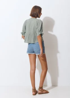Camisas Y Blusas*Brownie Blusa manga corta Kaki