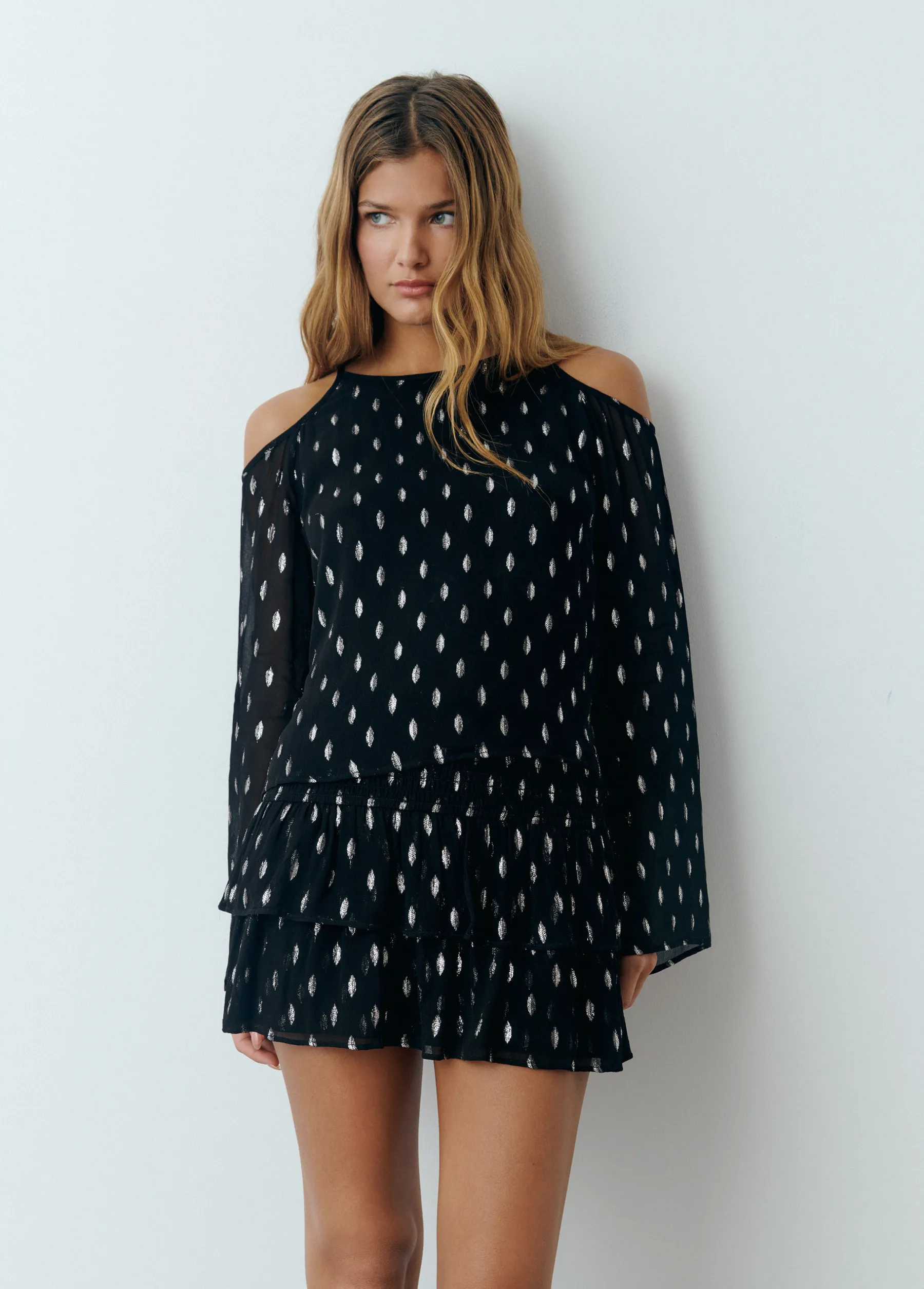 Camisas Y Blusas|Total Look*Brownie Blusa offshoulder brillo Negro