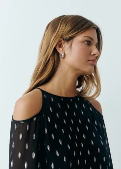 Camisas Y Blusas|Total Look*Brownie Blusa offshoulder brillo Negro