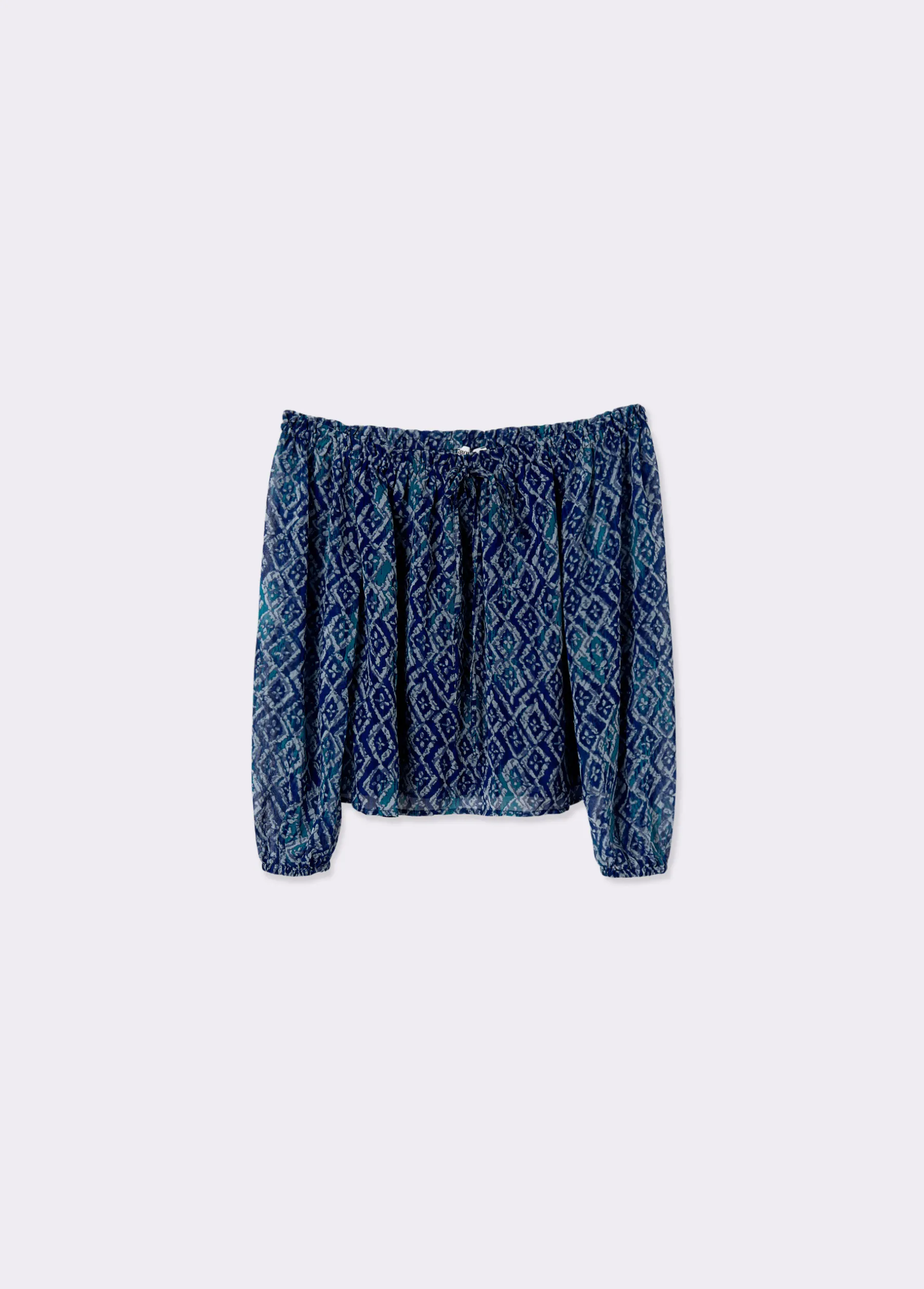 Camisas Y Blusas*Brownie Blusa offshoulder estampado ikat Azul