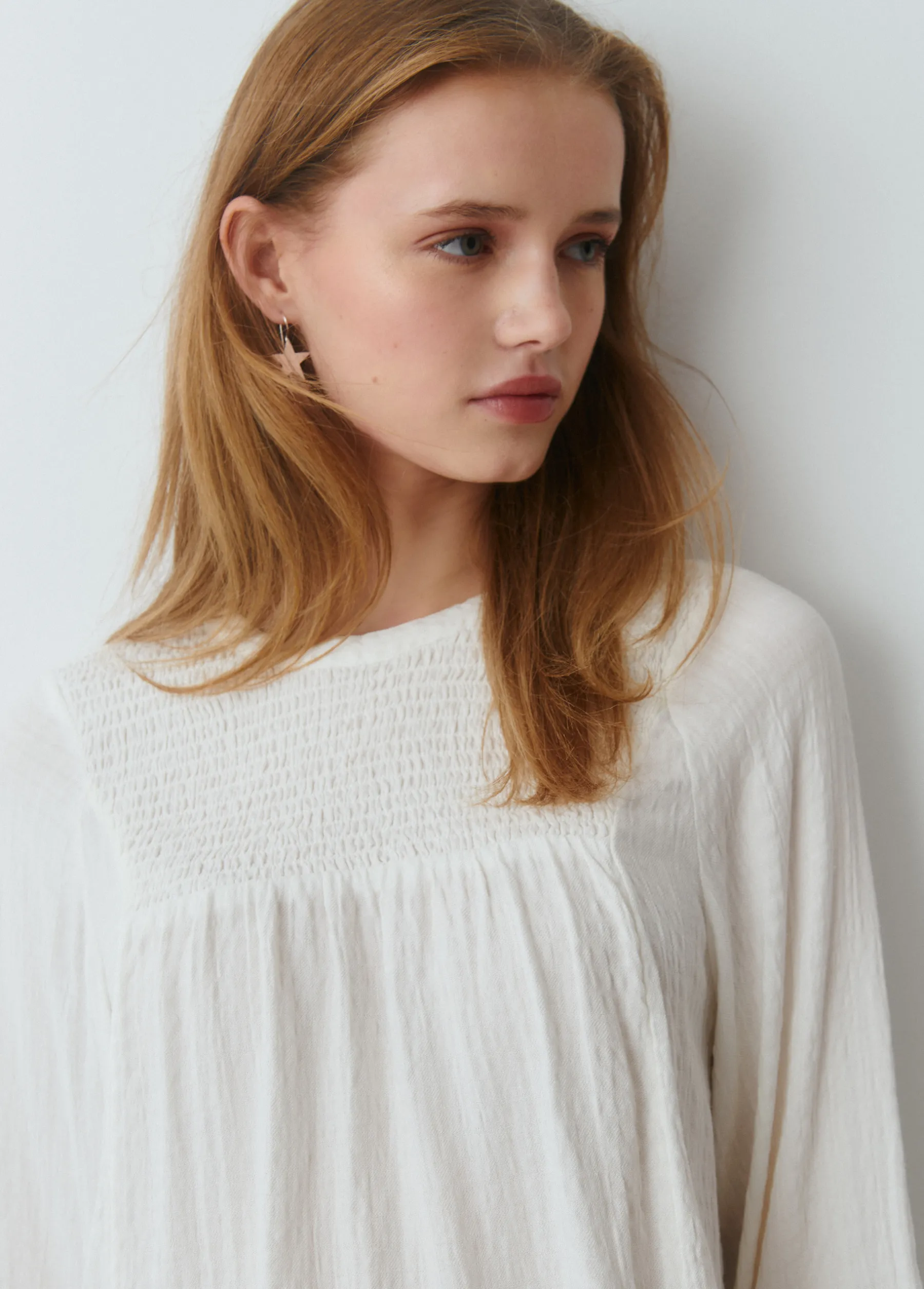 Camisas Y Blusas*Brownie Blusa pecherín smock Crudo