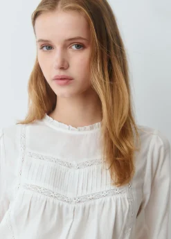 Camisas Y Blusas*Brownie Blusa romántica puntillas Crudo