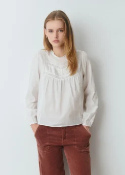 Camisas Y Blusas*Brownie Blusa romántica puntillas Crudo