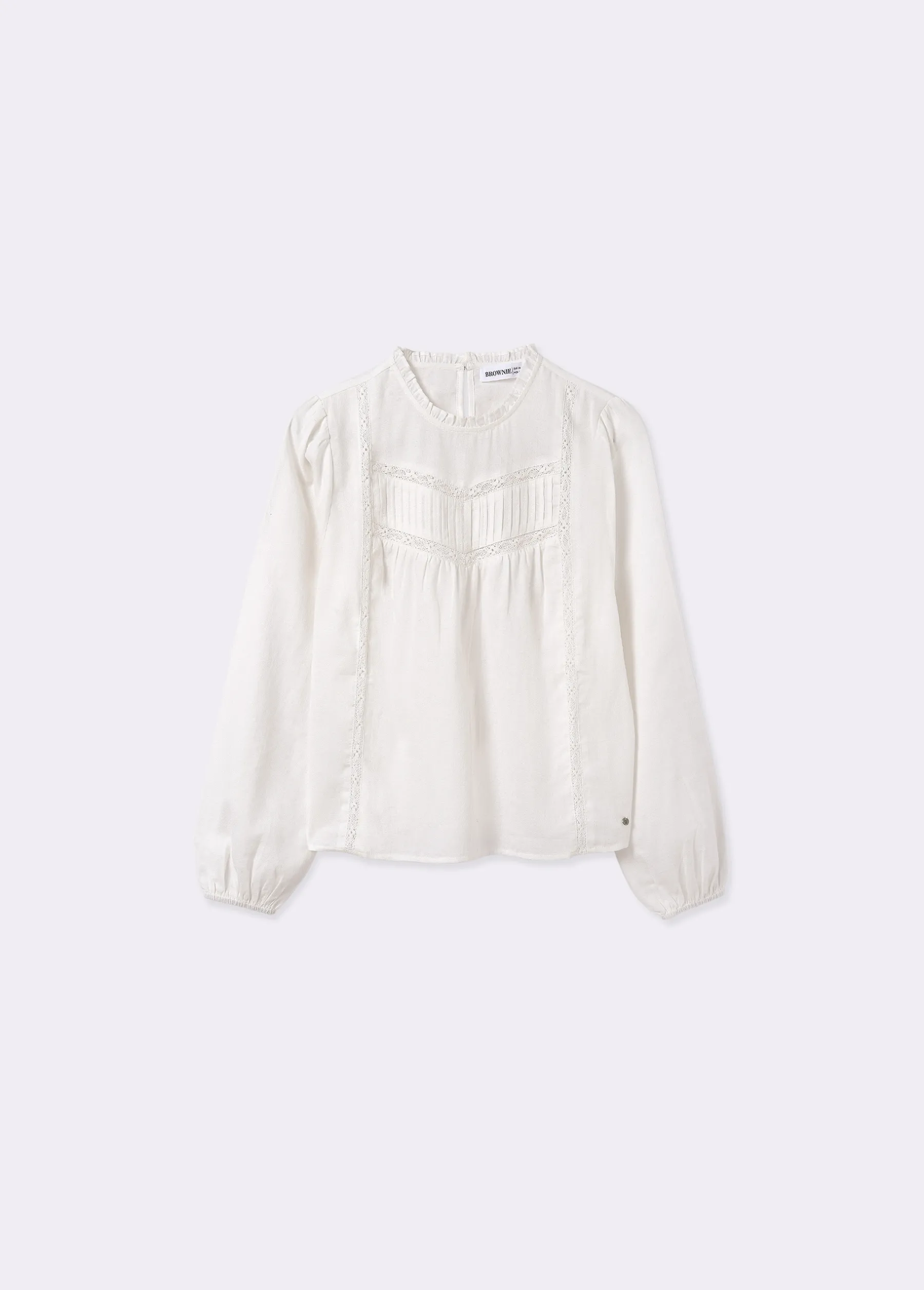 Camisas Y Blusas*Brownie Blusa romántica puntillas Crudo