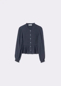 Camisas Y Blusas*Brownie Blusa smock con botones plumeti Azul