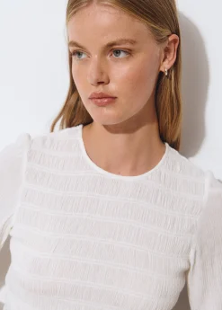 Camisas Y Blusas*Brownie Blusa smock manga larga Crudo