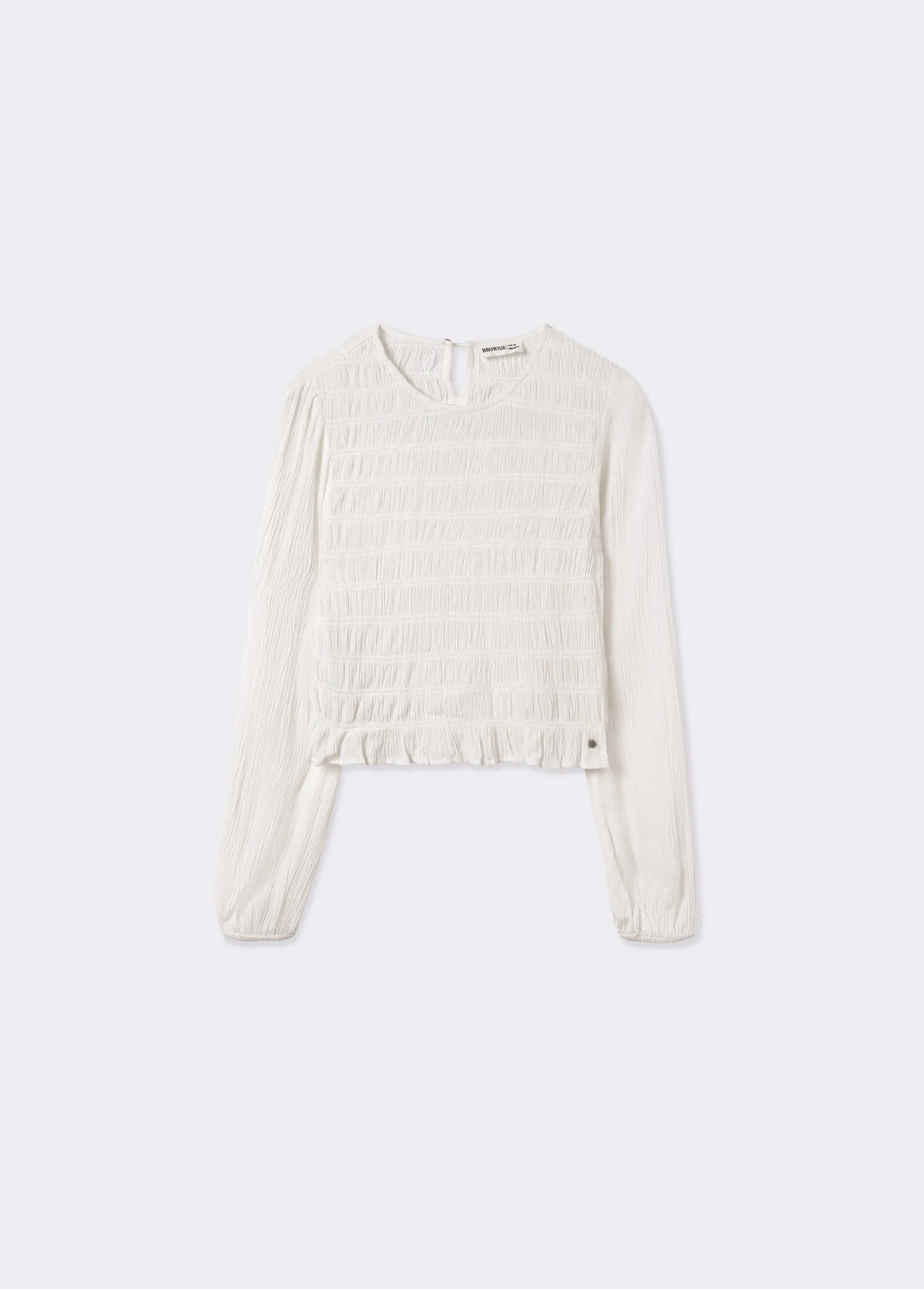 Camisas Y Blusas*Brownie Blusa smock manga larga Crudo