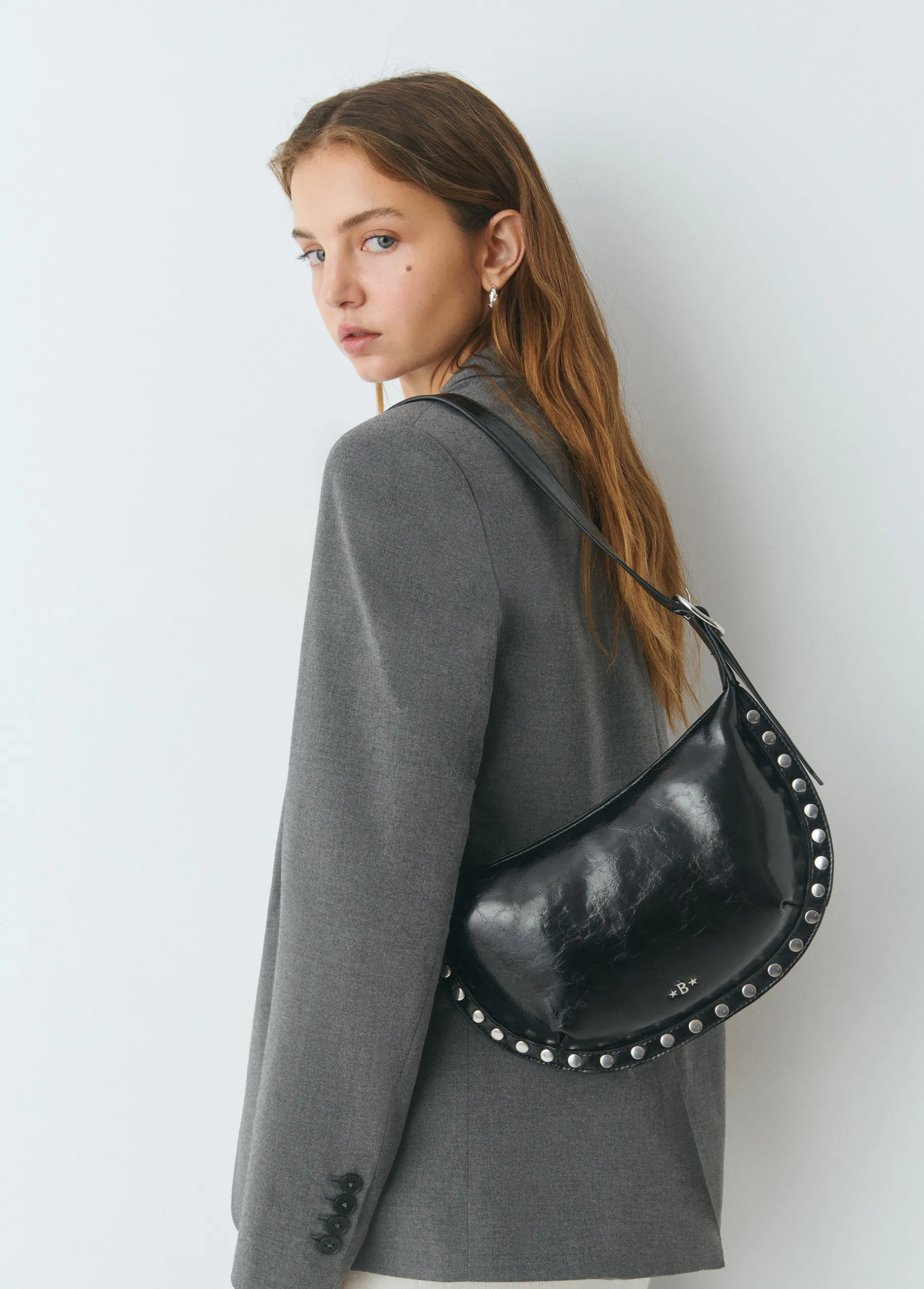 Bolsos*Brownie Bolso bandolera tachas Negro