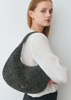 Bolsos*Brownie Bolso hombro piel trenzado Gris