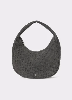 Bolsos*Brownie Bolso hombro piel trenzado Gris