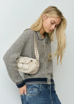 Bolsos*Brownie Bolso hombro solapa con bolsillos Crudo