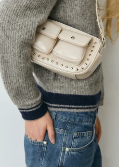 Bolsos*Brownie Bolso hombro solapa con bolsillos Crudo