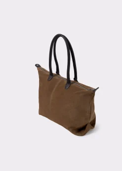Bolsos*Brownie Bolso piel shopper cremallera Taupeoscuro