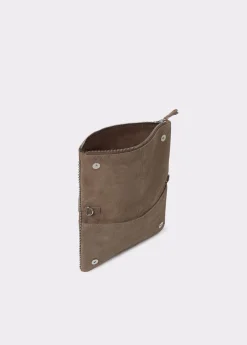 Bolsos*Brownie Bolso piel solapa bolitas Taupeoscuro