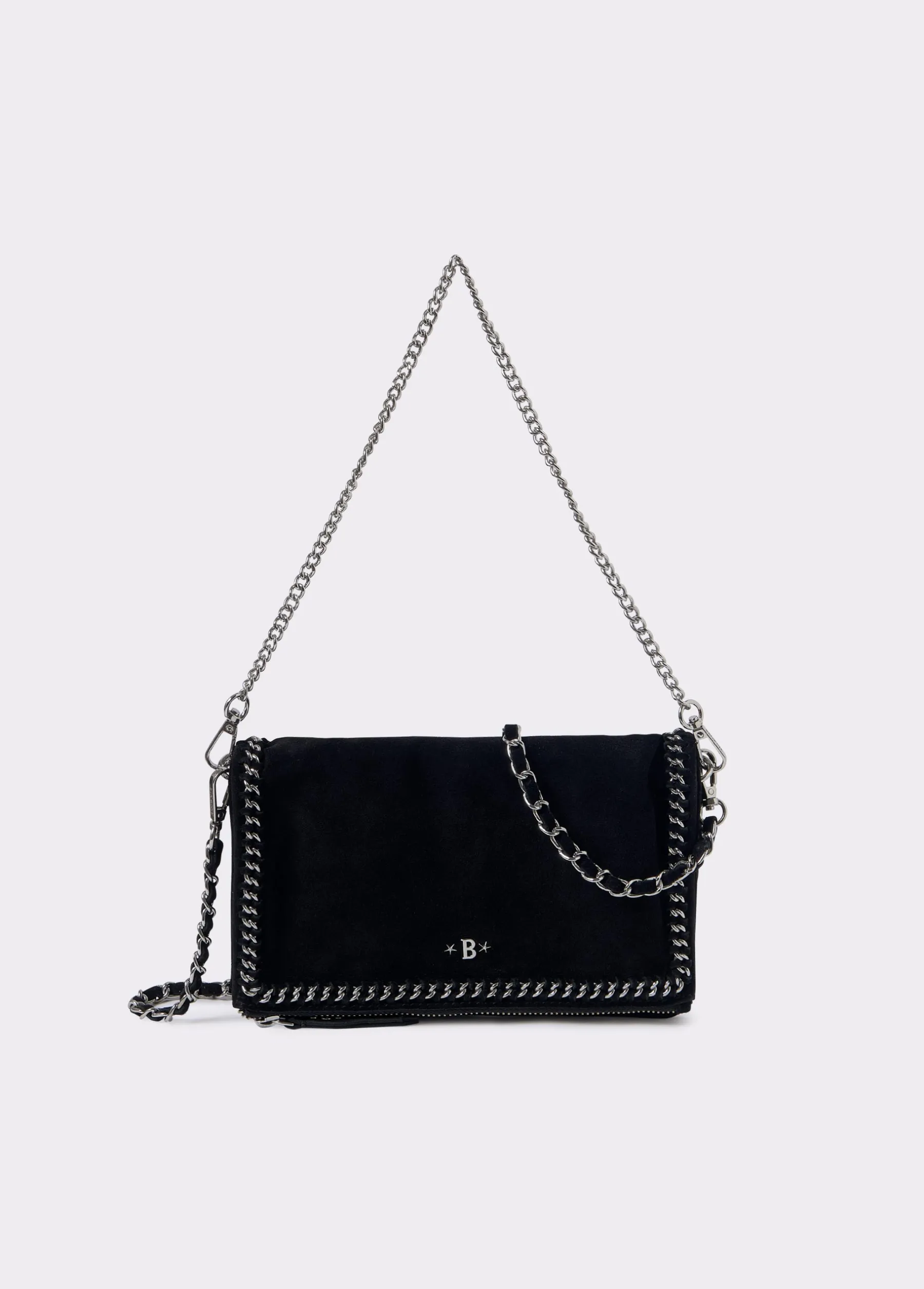 Bolsos*Brownie Bolso piel solapa cadena Negro