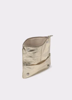 Bolsos*Brownie Bolso solapa laminado cadena gruesa Dorado