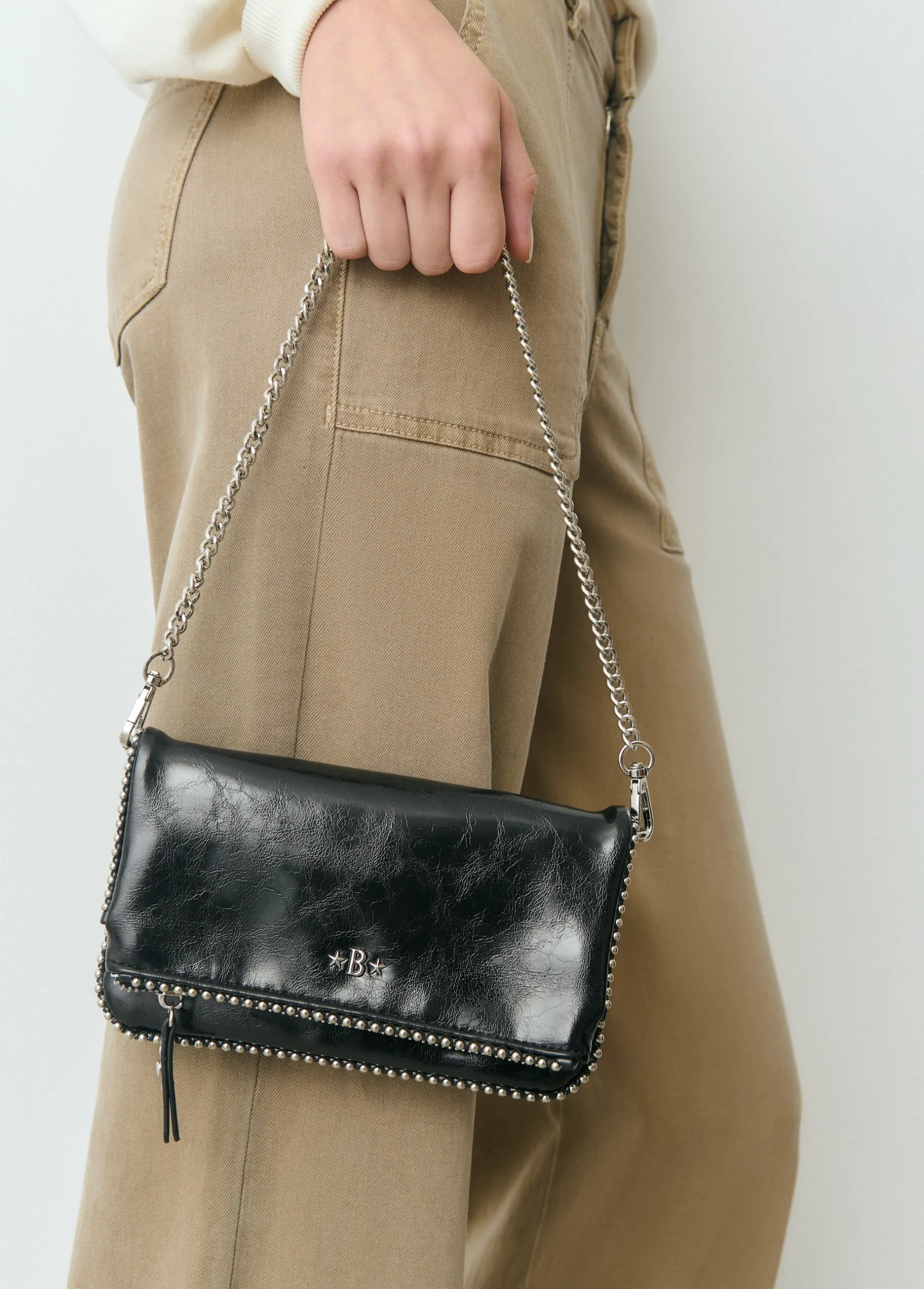 Bolsos*Brownie Bolso solapa mini bolitas Negro