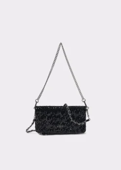 Bolsos*Brownie Bolso solapa mini lentejuelas Negro