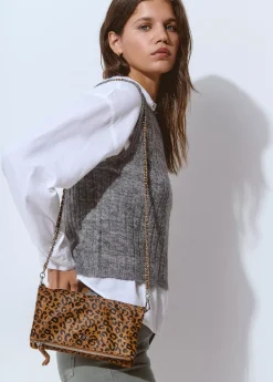 Bolsos*Brownie Bolso solapa piel estampado animal Negro