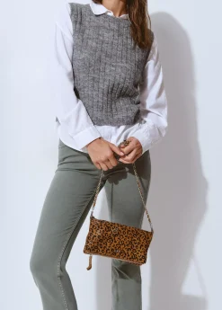 Bolsos*Brownie Bolso solapa piel estampado animal Negro