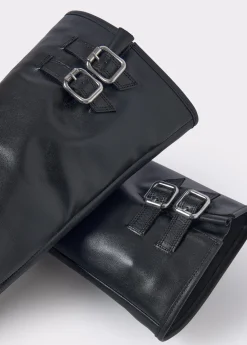 Zapatos*Brownie Bota alta piel hebillas Negro