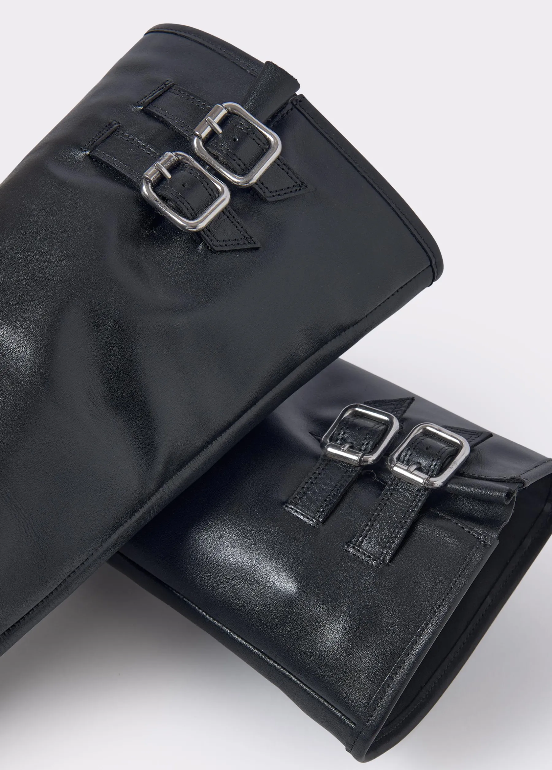 Zapatos*Brownie Bota alta piel hebillas Negro