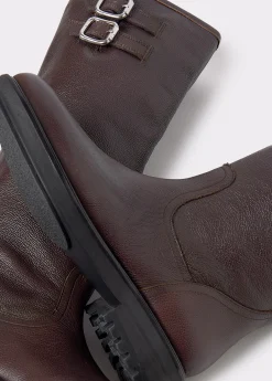 Zapatos*Brownie Bota alta piel hebillas Marron