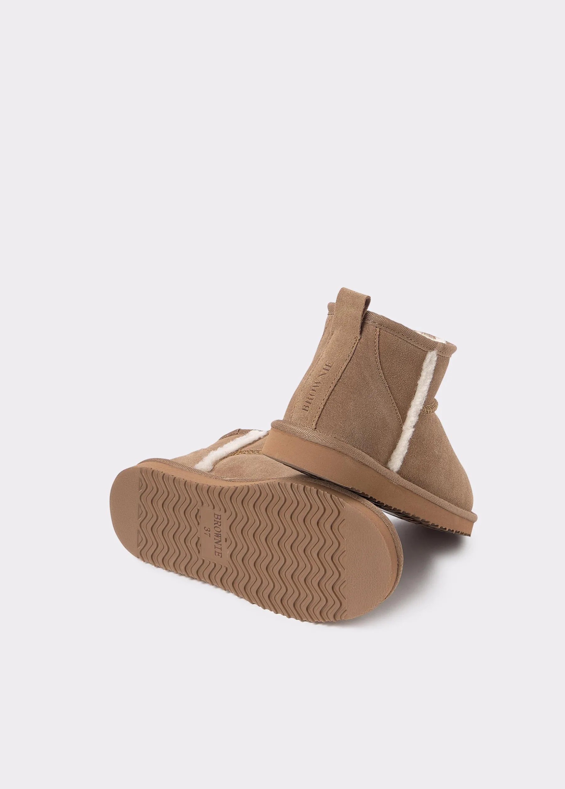 Zapatos*Brownie Botín bajo piel pelo Avellana