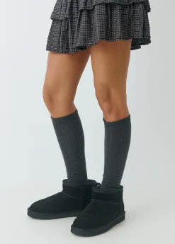 Zapatos*Brownie Botín bajo piel pelo Negro