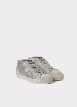 Zapatos*Brownie Botín deportivo glitter Plata