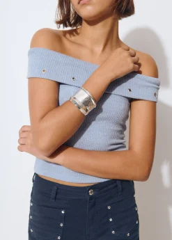 Bisutería*Brownie Brazalete rígido grabado Plata