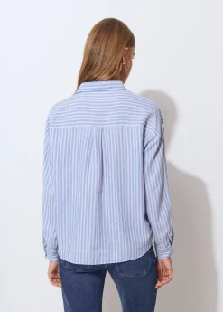 Camisas Y Blusas*Brownie Camisa rayas Celeste