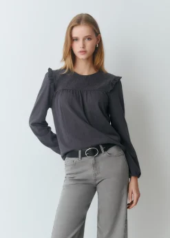 Camisetas Y Tops*Brownie Camiseta combinada plana Gris