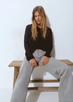 Camisetas Y Tops*Brownie Camiseta lisa manga larga Negro